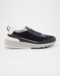 Men's Suede and Leather Runner Sneakers