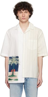 Lanvin Chemise asymétrique blanc cassé à image imprimée