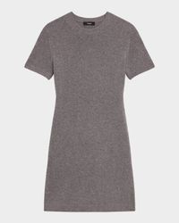 Crewneck Felted Wool-Cashmere Mini Sweater Dress