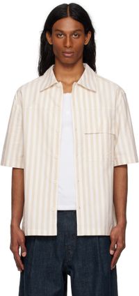 Maison Kitsuné Beige & Off-White Short Sleeve Overshirt
