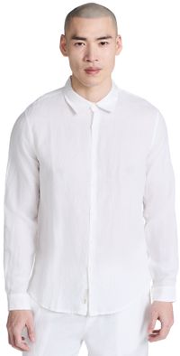 Onia Air Linen Long Sleeve Shirt White S