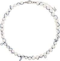 Marland Backus White Knotted Pearl Necklace