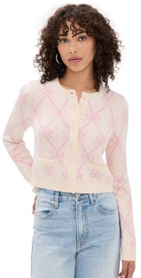 LoveShackFancy Veronika Cardigan Milk Rose M