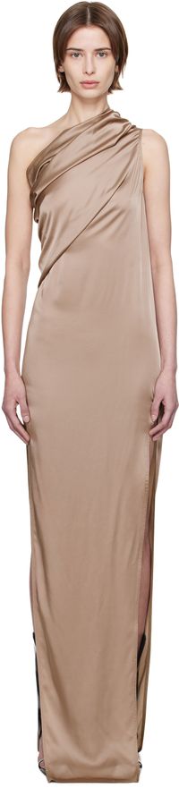 Rick Owens Robe longue Athena Arrowhead taupe - Hollywood