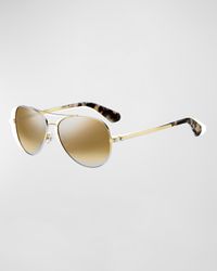 avaline mirrored aviator sunglasses