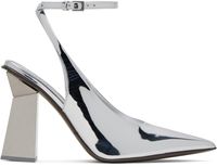 Valentino Garavani Chaussures à talon bottier argentées à clou One Stud