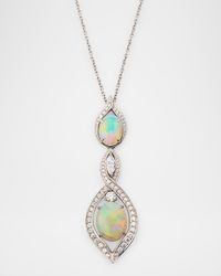 Platinum Opal and Diamond Necklace