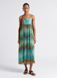 Imperial - Robe longue à bretelles fines - Taille L - Bleu
