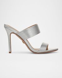 Asha Metallic Dual-Band Slide Sandals