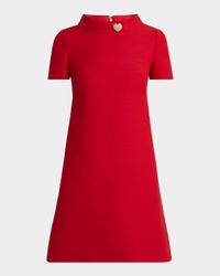 Crepe Couture Crystal Heart Mini Dress