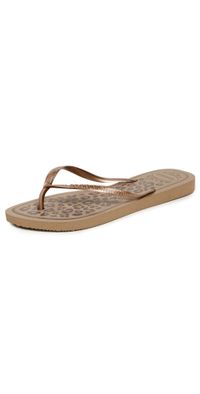Havaianas Slim Animals Flip Flops Rose Gold 11/12