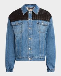 Men's Vintage Denim Jacket w/Intrecciato Yoke