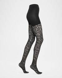 Animal-Patterned Control Top Tights