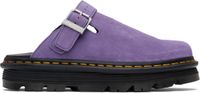 Dr. Martens Flâneurs mauves en suède à bride arrière et à semelle Zebzag à plateforme