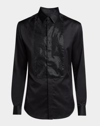 Men's Crystal Bib Front Cotton Dress Shirt