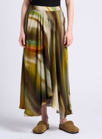 Diega - Jupe longue asymétrique - Taille L - Multicolore
