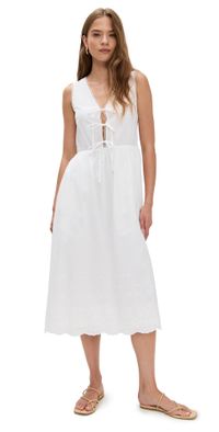 WAYF Sandy Eyelet Midi Dress Ivory M
