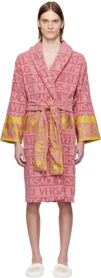 Versace Underwear Pink 'I Heart Baroque' Bathrobe