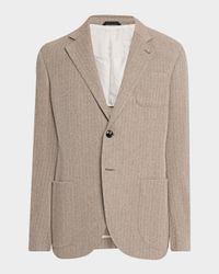 Men's Herringbone Cashmere and Wool Sport Coat