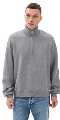 AGOLDE Idris Quarter Zip Grey Heather S