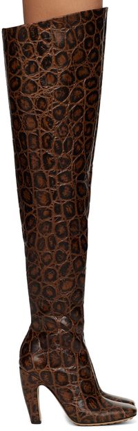 Bottega Veneta Brown Canalazzo Over-The-Knee Boot