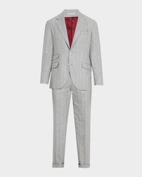 Men's Wool Chalk Stripe Two-Piece Suit