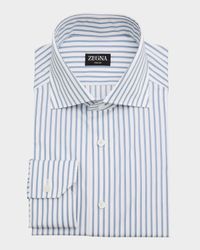 Men's Trecapi Cotton Stripe Dress Shirt