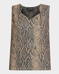 Split-Neck Tie Sleeveless Blouse