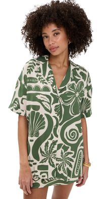 MINKPINK Amos Resort Shirt Shell-Print M