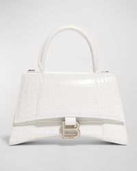 Hourglass Small Croc-Embossed Bag