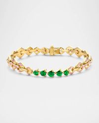 18K Yellow Gold Flow Bond Bracelet with Pavé Tsavorite and Amethyst