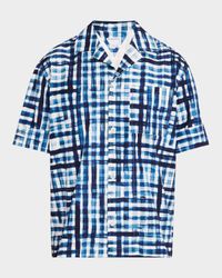 Men's Painted Gingham Camp Shirt