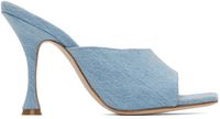 Magda Butrym Blue Square Toe Denim Mules