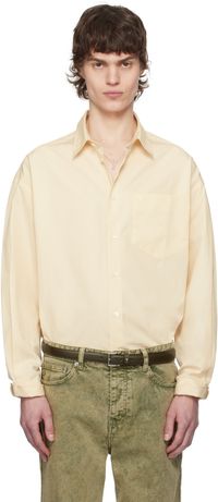 AMI Paris Beige Cotton Ami de Coeur Boxy Shirt