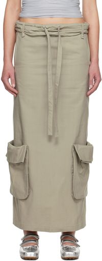 OPEN YY Gray Cargo Maxi Skirt