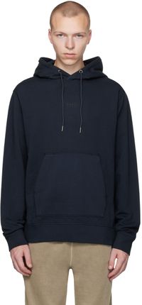 BOSS Navy Garment-Dyed Hoodie