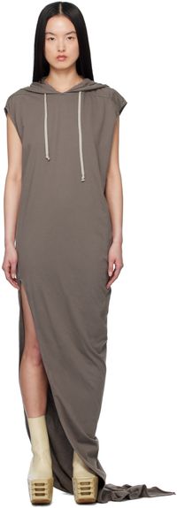 Rick Owens DRKSHDW Brown Hollywood Edfu T Maxi Dress