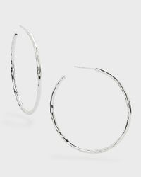 Medium Squiggle Hoop Earrings in Sterling Silver