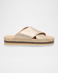Lily Leather Criss-Cross Espadrille Sandals