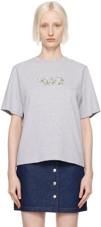 Maison Kitsuné Gray Strawberry Leaf Comfort T-shirt