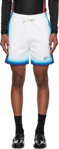 Casablanca White & Blue Fade Sweat Shorts