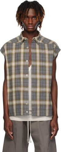 Rick Owens Gray Hollywood Sleeveless Jumbo Outer Shirt