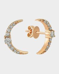 Crescent Diamond Stud Earrings