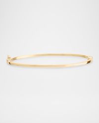Thin Hollow Hinge Bangle in 14K Yellow Gold