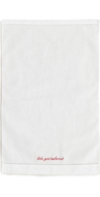 Abbode Let's Get Takeout Tea Towel White One Size