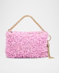 Callie Beaded Petal Ruffle Top-Handle Bag