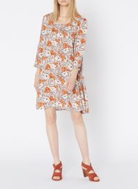Attic And Barn - Robe courte imprimée en jacquard - Taille 44 - Orange