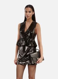 The Kooples - Top à sequins - Taille 40 - Noir
