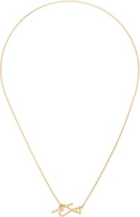 AMI Paris Gold Brass Ami de Coeur 2 In 1 Chain Necklace