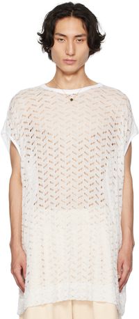 Dries Van Noten White Crewneck Tank Top
